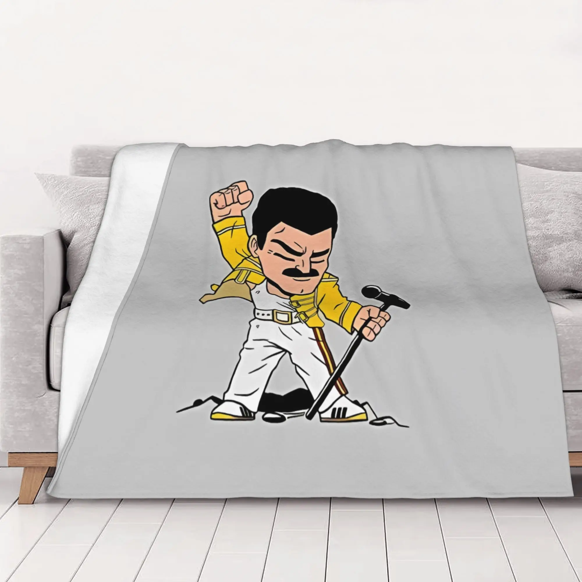 1PC home Cutecore fFreddie Mercury cartoon fFreddie Mercury Blanket Super Cosy Plush Home Living Room Sofa halloween
