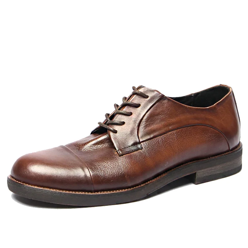 

Мужская обувь из натуральной кожи ручной работы, винтажные модные мужские оксфорды, деловые модельные туфли, черные, коричневые мужские туфли на плоской подошве, Zapatos Hombre