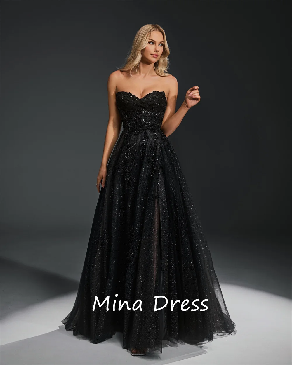 فستان مينا مخصص على شكل كرة لامعة على شكل زهرة فستان سهرة نسائي فاخر بدون أكمام أنيق للحفلات مناسبة خاصة للنساء