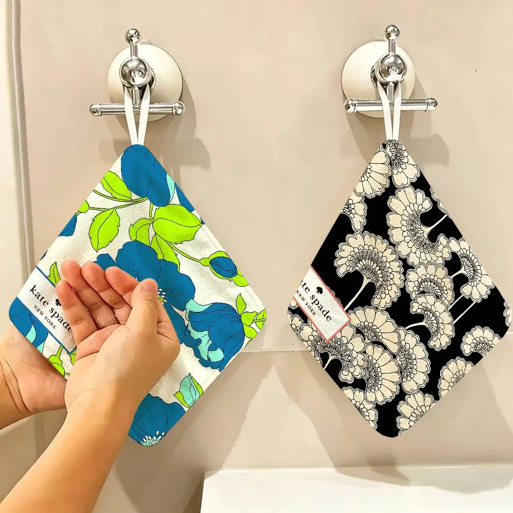 K-Kate S-Spade Multi-scene Polyester Cotton Towel, Hanging Hand Wiping Cloth For Kitchen Bathroom Hotel