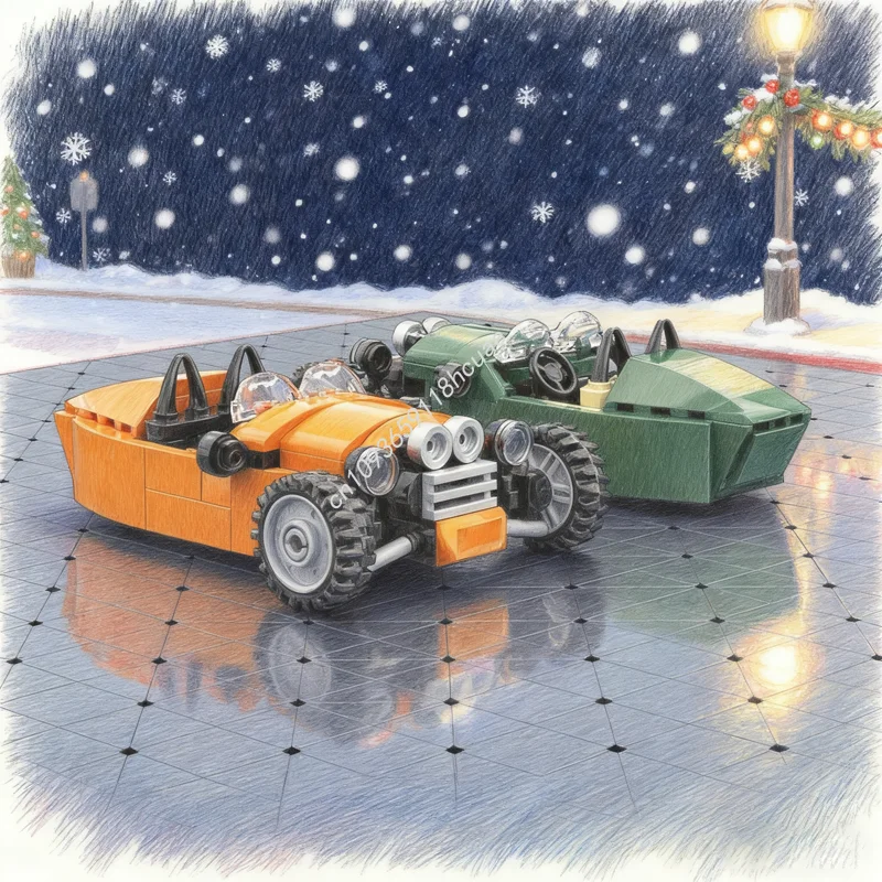 130 pièces MOC Morgan Super 3 Champions de la ville modèle de voiture jouets de construction blocs Architecture bricolage créatif cadeaux de noël idée éducative