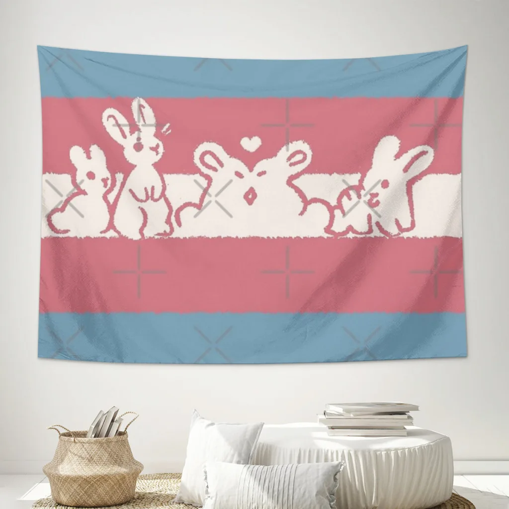 

Home Decoration Tapestry Trans Flag Bunnies Tapestry Wall Art Tapestries Room Decors