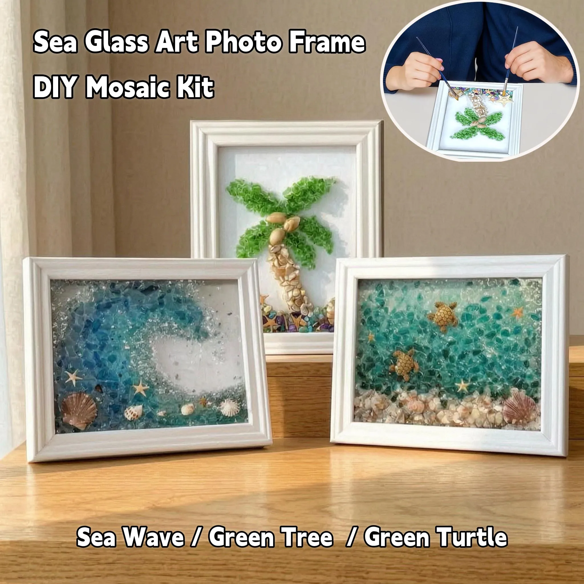 ocean-sea-glass-art-kit-photo-frame-home-decoration-diy-shell-sea-glass-craft-set-table-wall-ornaments-picture-frames-xmas-gifts