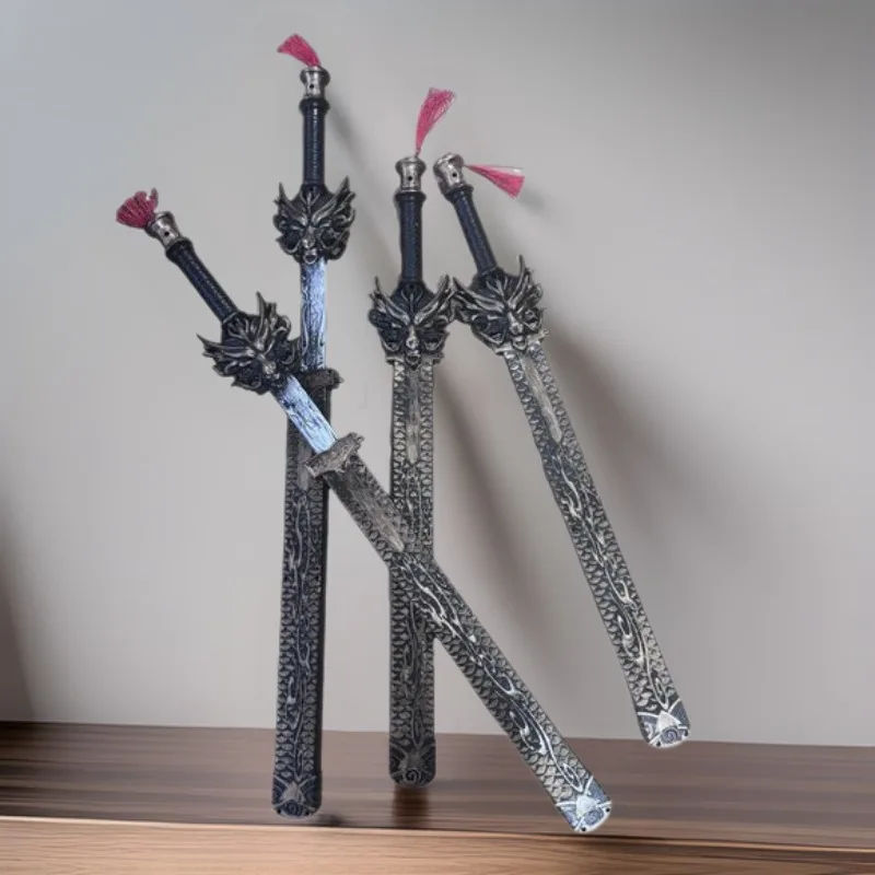 Automatic Button Toy Sword One Click Ejecting Toy Knife Unsharpened Sword Model Smooth Cosplay Toy Collectible Ornament