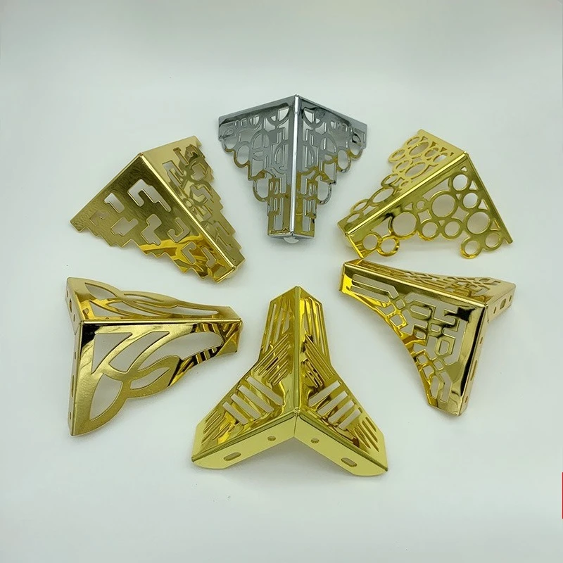 4pcs Golden Hollow Pattern Sofa Flower Feet Iron Art Metal Foyer Furniture Foot Hardware Accessories Bed Support Legs