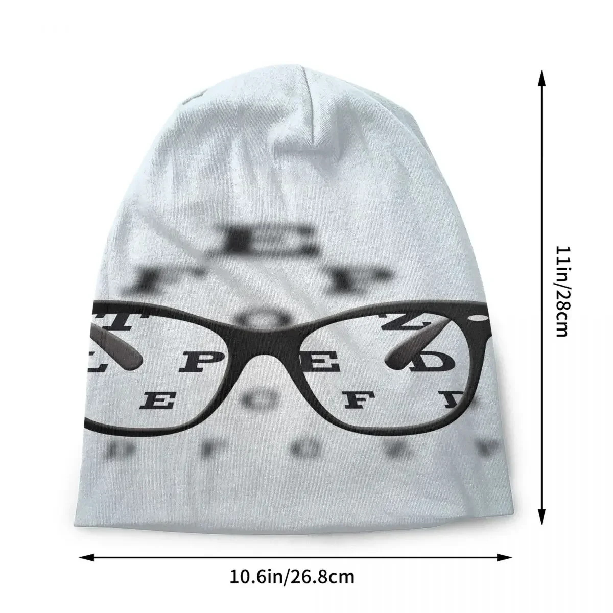 Eye Test Snellen Chart Bonnet Hat Knit Hat Hip Hop Unisex Adult Vision Exam Optometrist Winter Warm Skullies Beanies Caps