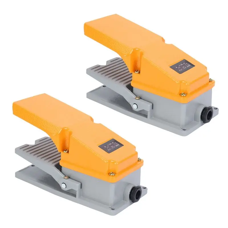 ABKW-2X LT4 Foot Switch Aluminium Case Treadle Pedal Switch For Machine Tool Control Silver Contact