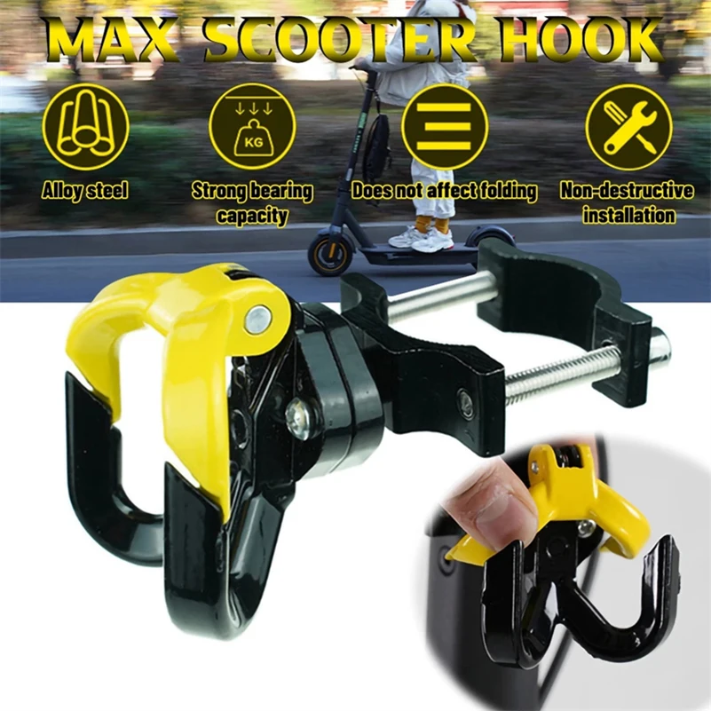 Electric Scooter Front Hanger Hook Aluminum Bags Double Hook for Ninebot Max G30 Scooter Hanger Gadget Claw Scooter Parts