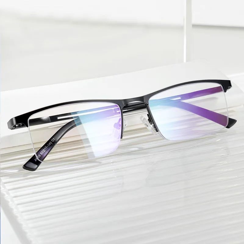 Neue Metall Halb Rahmen Hd Anti-blau Licht Lesebrille Für Ältere Business Männer Mode Lesebrille + 125 + 175 + 225