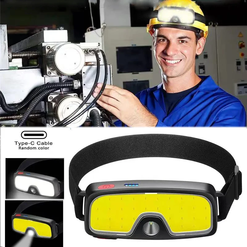 

Cob 180° Floodlight Usb Rechargeable Led Headlamp Flashlight Built-in Battery Head Lamp Auto Car Maintenance Lights Fishing Lamp