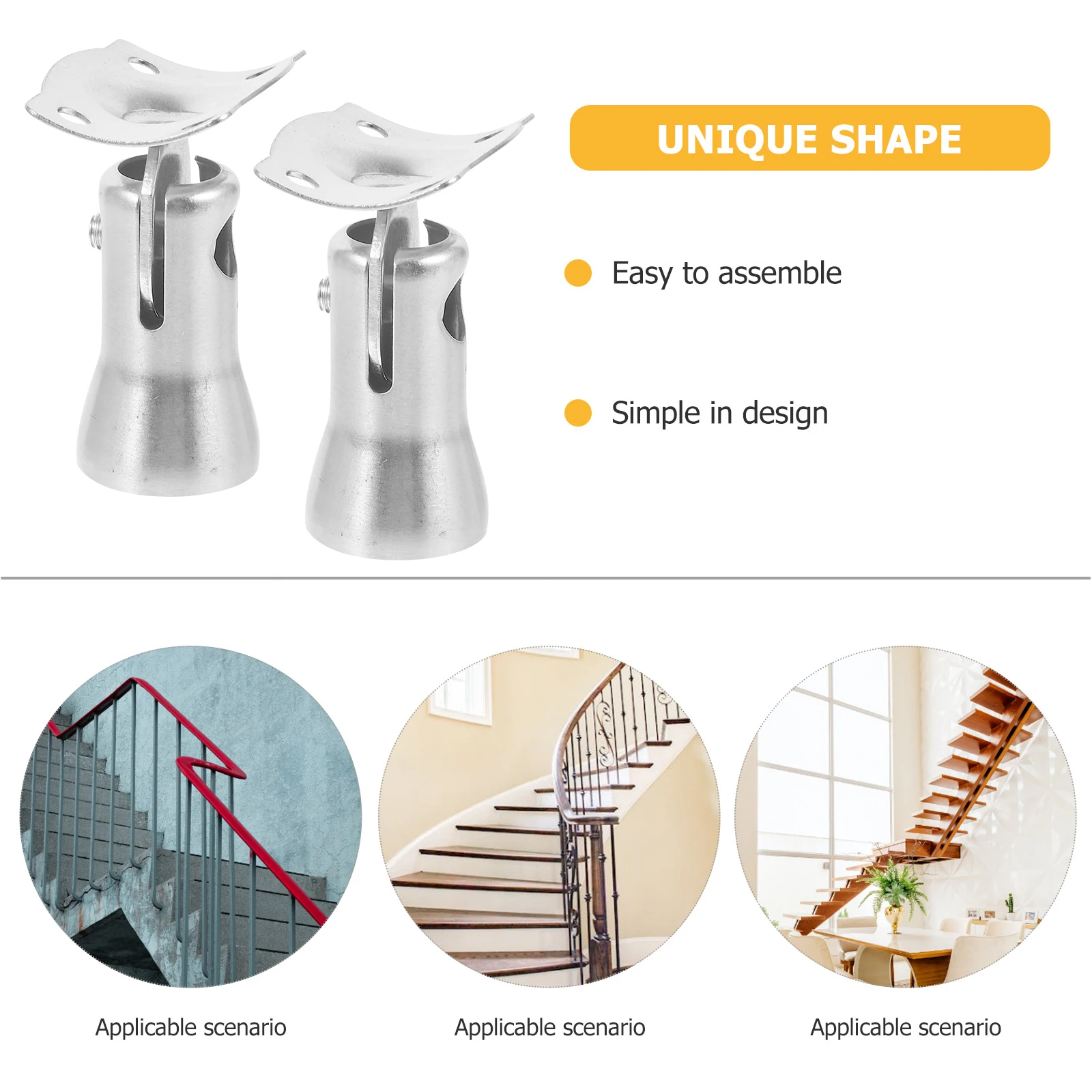 

4pcs Stainless Steel Column Accessories Sturdy Handrail Brackets for Indoor Stairs Railing Support Hardware Deck Components