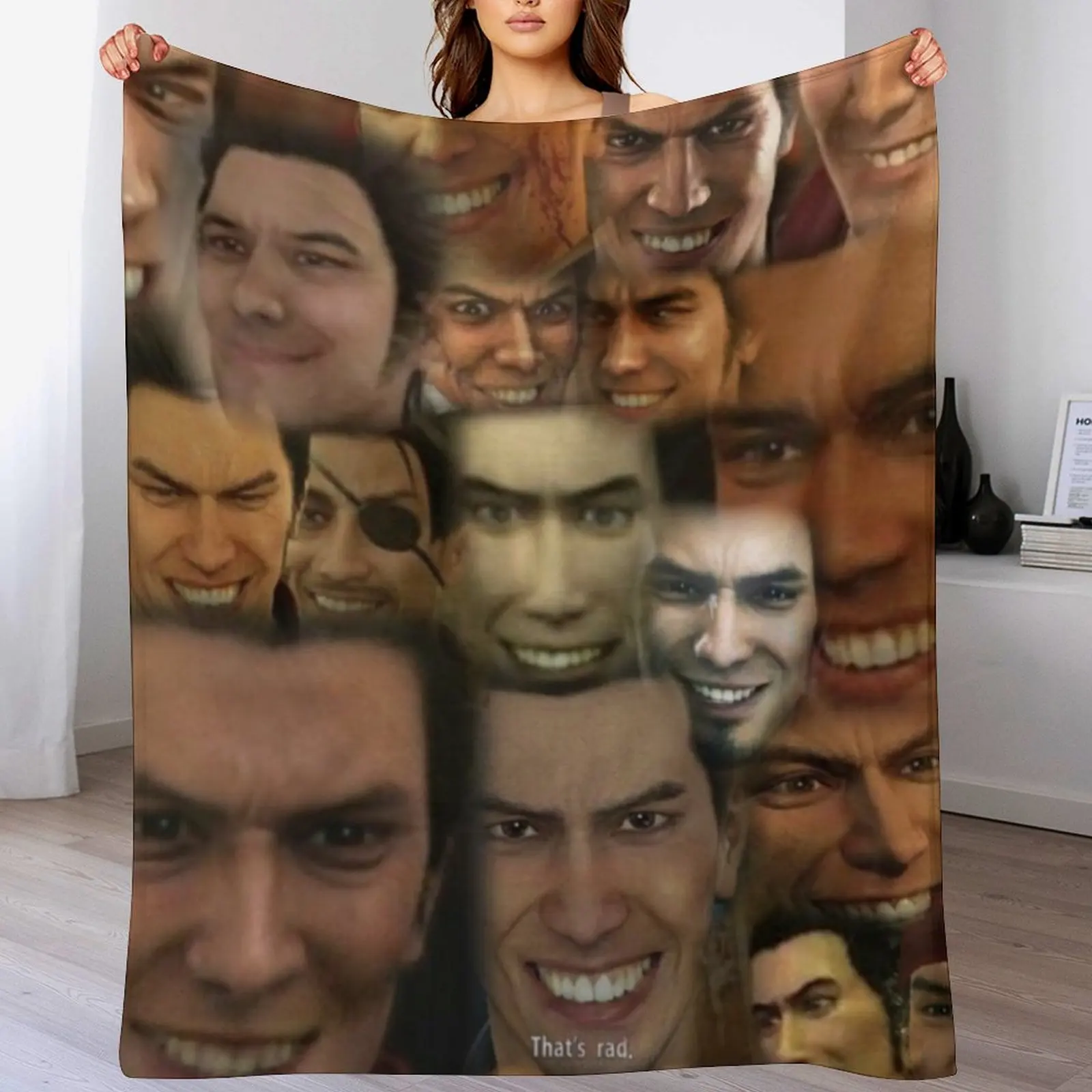 

Happy Kazuma Kiryu :) Throw Blanket Fuzzy Plush Throw Blanket for Sofa Chair