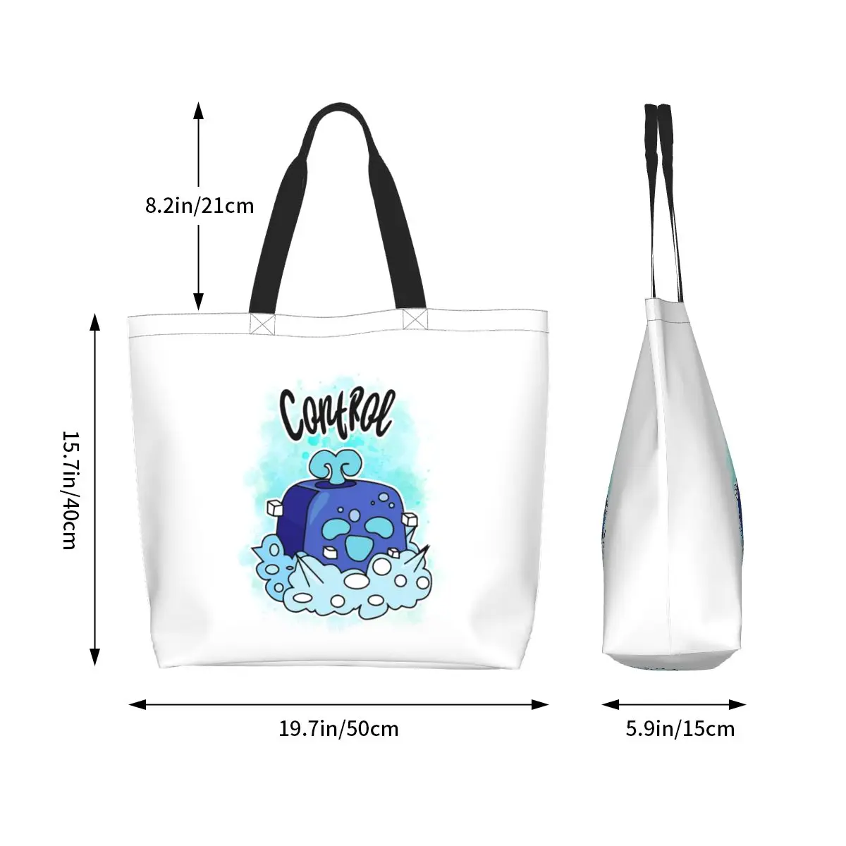 Control Blox Fruits Shopping Tote Bag Canvas Large Capacity Shoulder Bags Shopper Grocery Handbag for Women