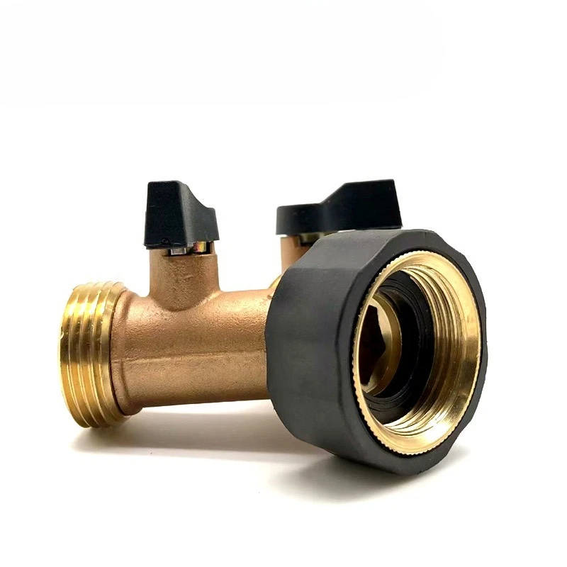 1pcs Ball Valve Garden Double-way Ball Valve Three-way Valve Brass Faucet Diverter Water Pipe Y-shaped Ball