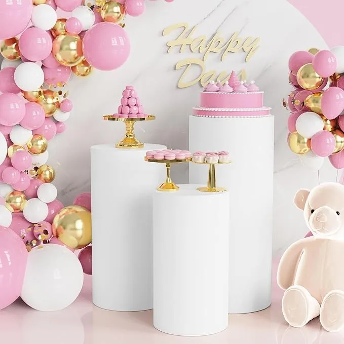 Wedding Party Cylinder Covers Solid Color  Ceremony Cake Stand Decor Supplies Home Decoration