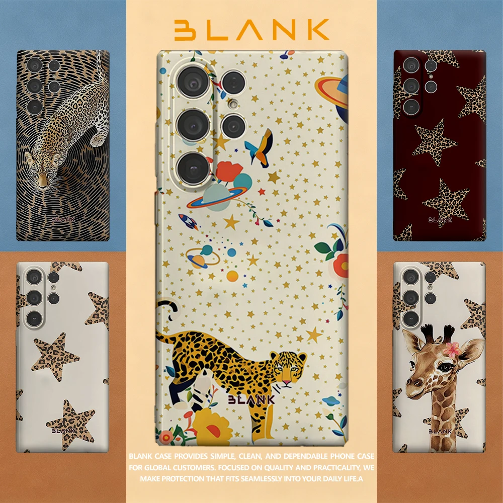 Leopard Space Floral For Samsung Galaxy S26 S25 S24 A56 A36 Phone Case Protection Cover for Women Girl Blank