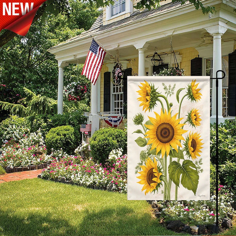

1PC, Sunflower Bouquet Garden Flag Summer Floral Outdoor Decorative Yard Flag for Patio Lawn Farmhouse