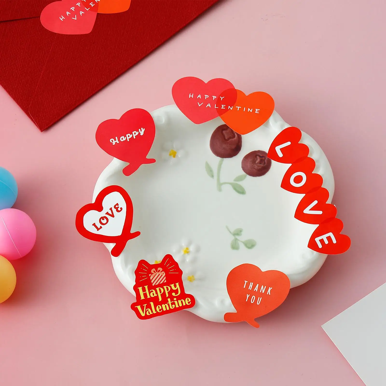120 قطعة/لفة عيد الحب على شكل قلب ملصقات لاصقة حمراء لطيف الحب ملصقات ل المغلف بطاقة الختم هدية التفاف هدايا الحفلات