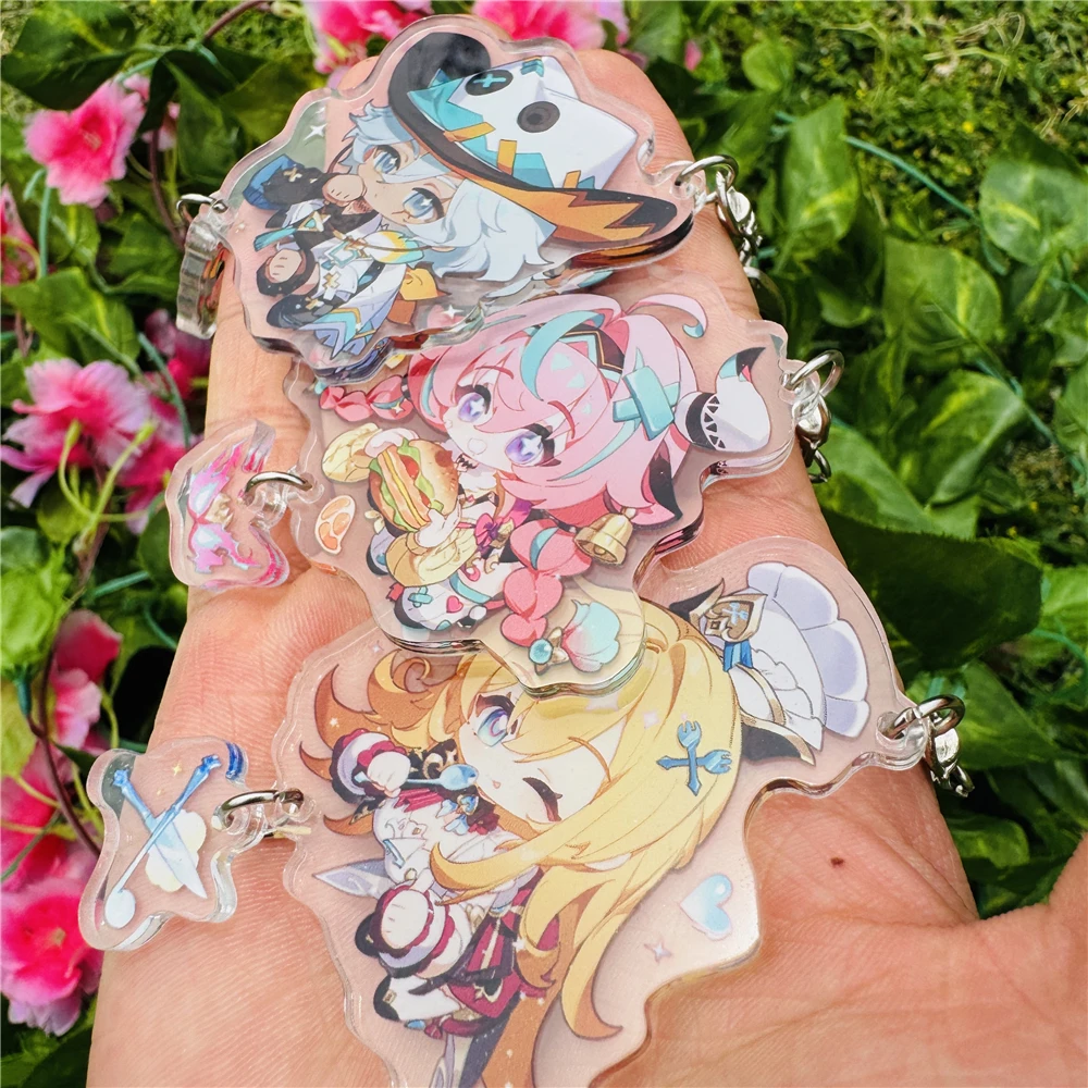 Jeu Genshin Impact Varesa Escoffier Ifa Cosplay accessoires acrylique porte-clés Badge porte-clés pendentif dessin animé accessoire cadeau de noël