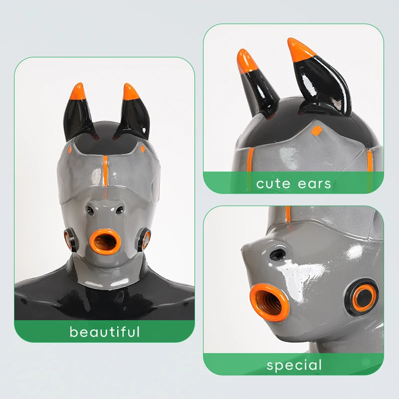 Furrjoi Silicone Horse Drone Head for Cosplay Costumes Latex Furry Fetish Hood Fursuit Color Customizable Anime Cyberpunk