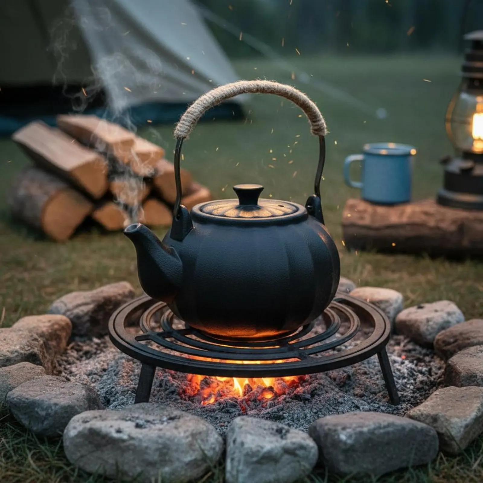 

Coarse Pottery Teapot Direct Flame Safe Top Handle Tea Kettle Vintage Ceramic Teapot Rustic Design Stovetop Tea Kettle