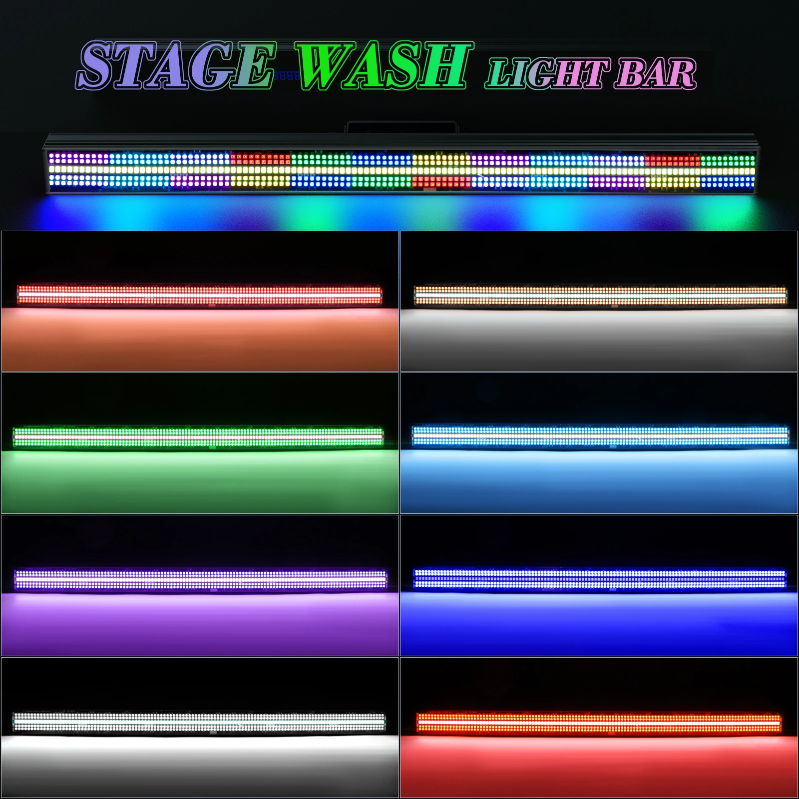 Wash Light Bar RGB 3in1 Strobe Light 150W 4/16/168CH Channel Suitable for Home Parties KTV Clubs Bars Weddings DJ