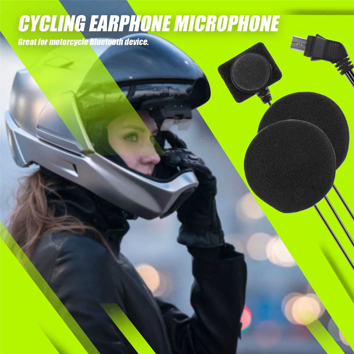 Motorcycle Helmet Bluetooth Headset Microphone Speaker Headset Accessories for Full-Helmet