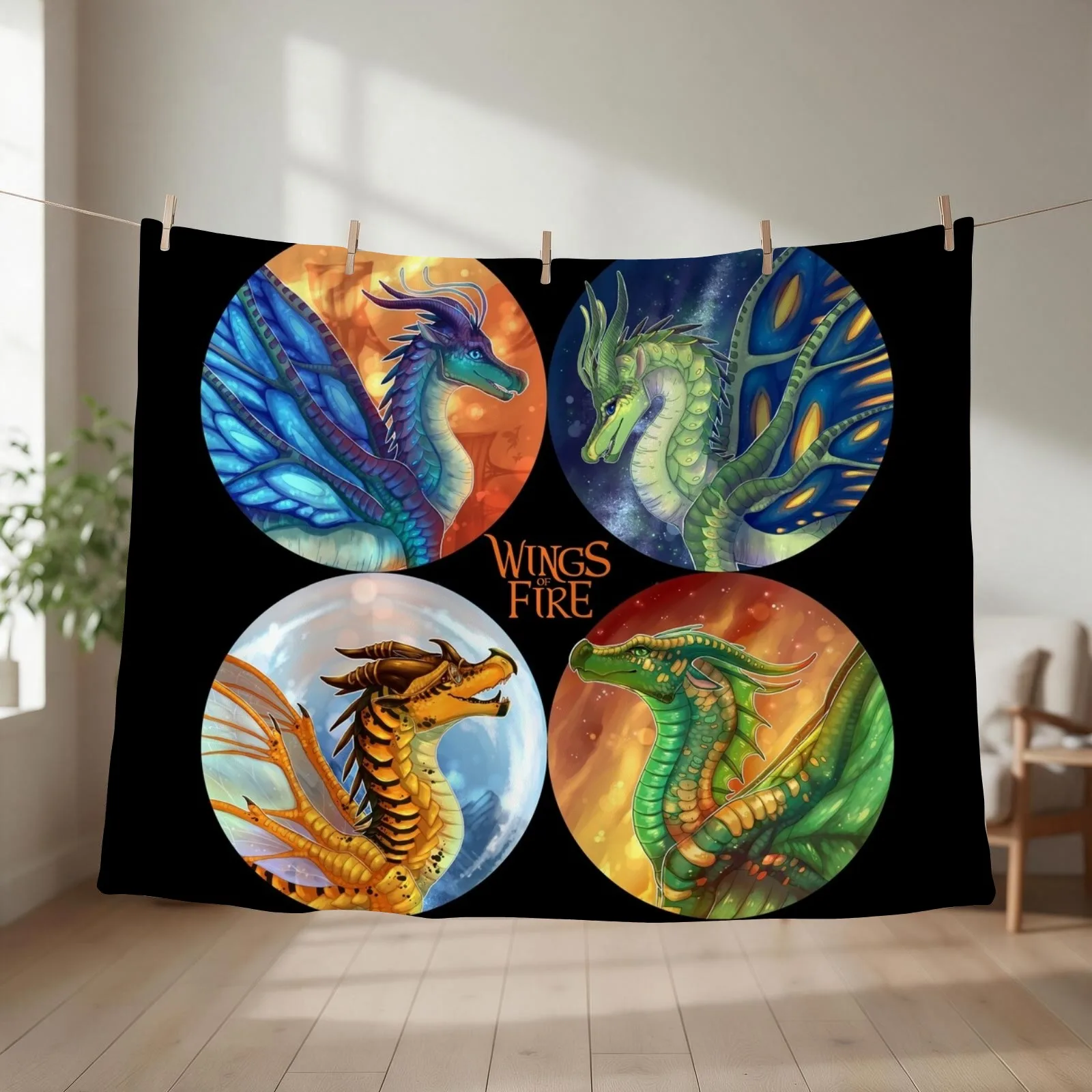 Wings of Fire - Heroes of the Lost Continent Throw Blanket couch cozy soft plush fuzzy picnic outdoor blanket