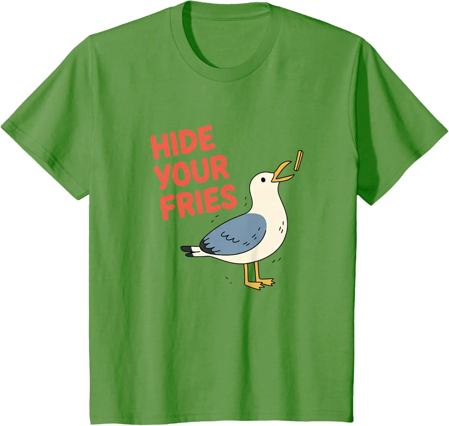 Hide Your Fries Funny Seagull Pun for Adults T-Shirt Unisex Children’s Wear Cotton Casual Kid Graphic T Shirts Camiseta
