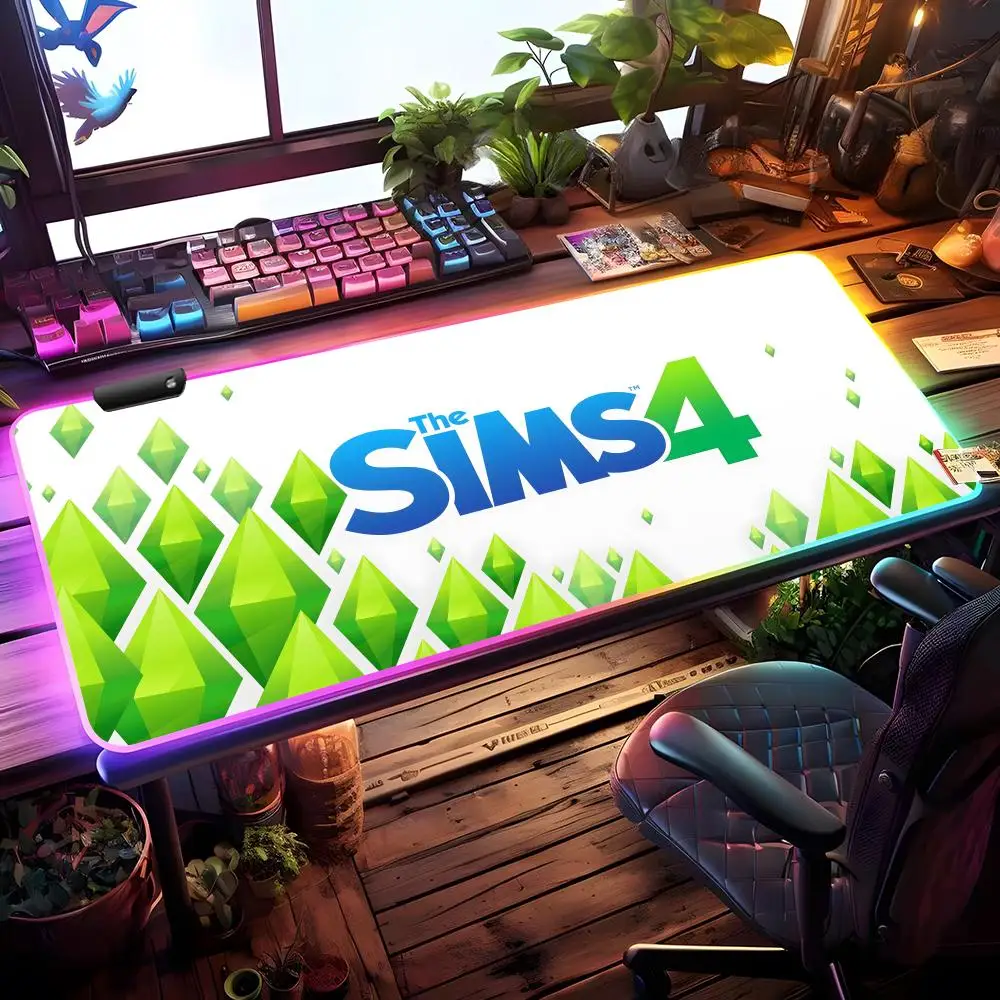 The Sims 4 Mouse Pad RGB Gaming Mouse Pad Desk Mat HD Gamer Large LED Light XXL MousePads
