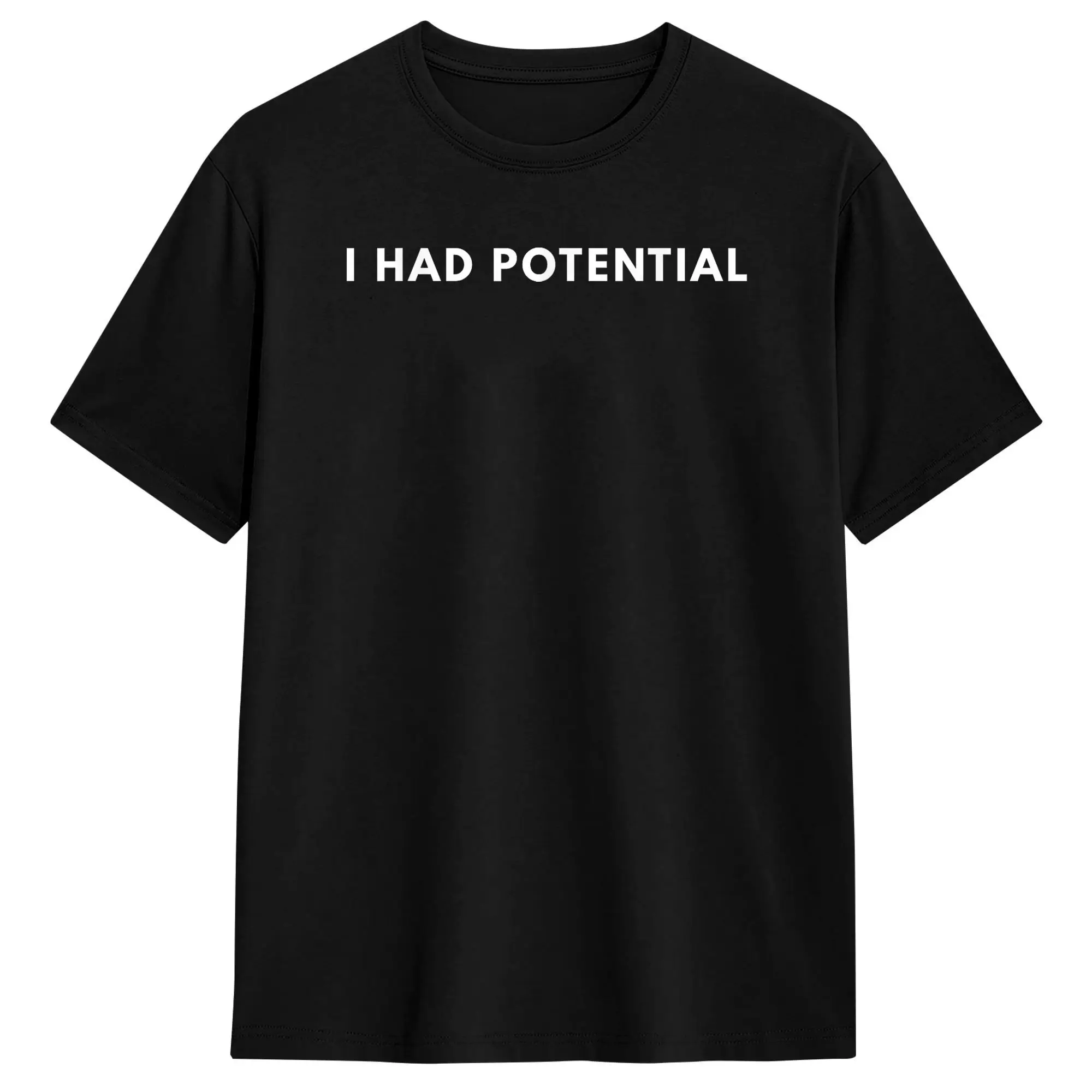 Oversized T Shirt I Had Potential Cotton T Shirts  Hip Hop Tee Shirt for Male Beach Y2K Funny Pattern Short Sleeve Clothing,