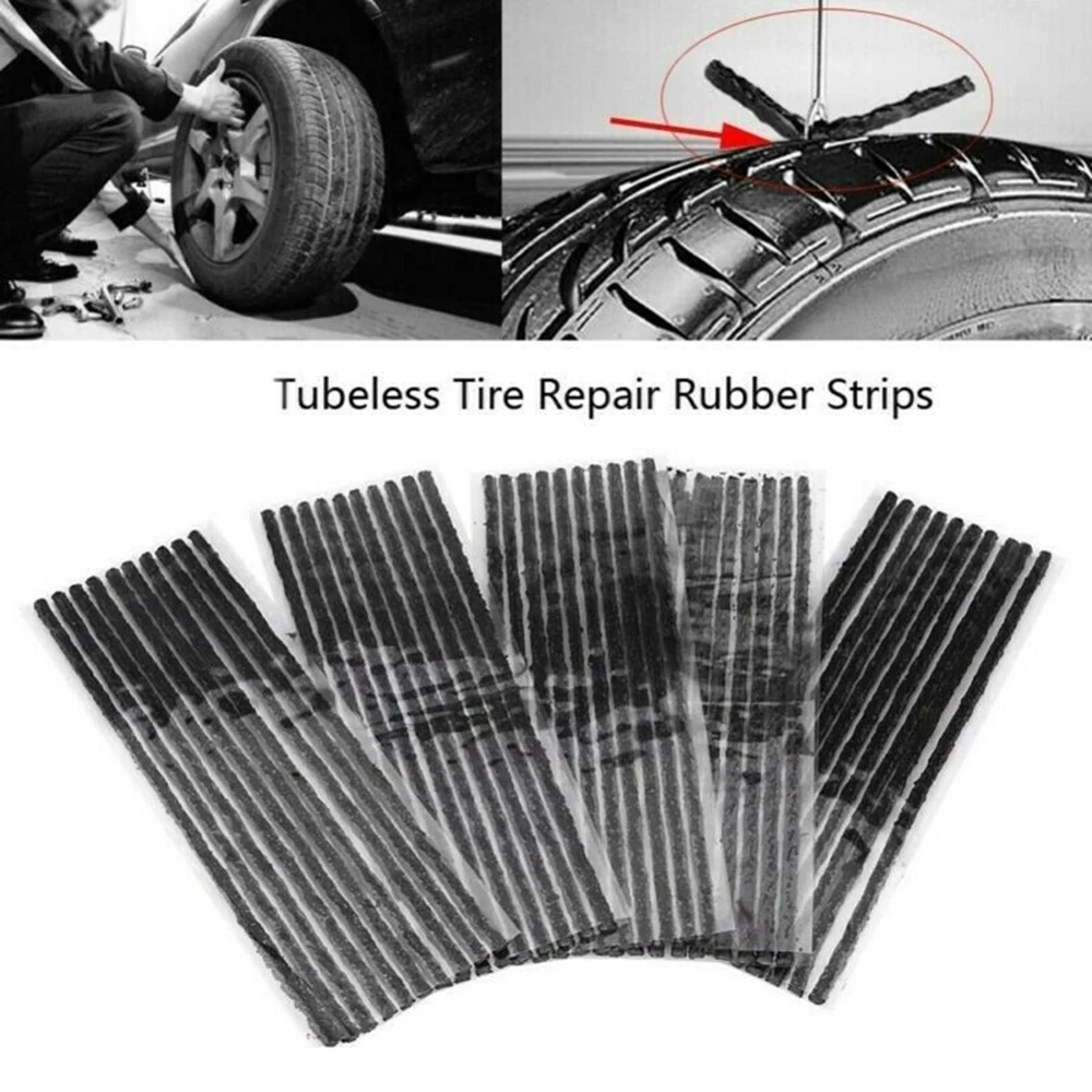 200*3.5mm Tubeless Tyre Repair Harnesses Tyre Repair Strips Tyre Puncture Tire Repair Rubber Strips Black Harnesses