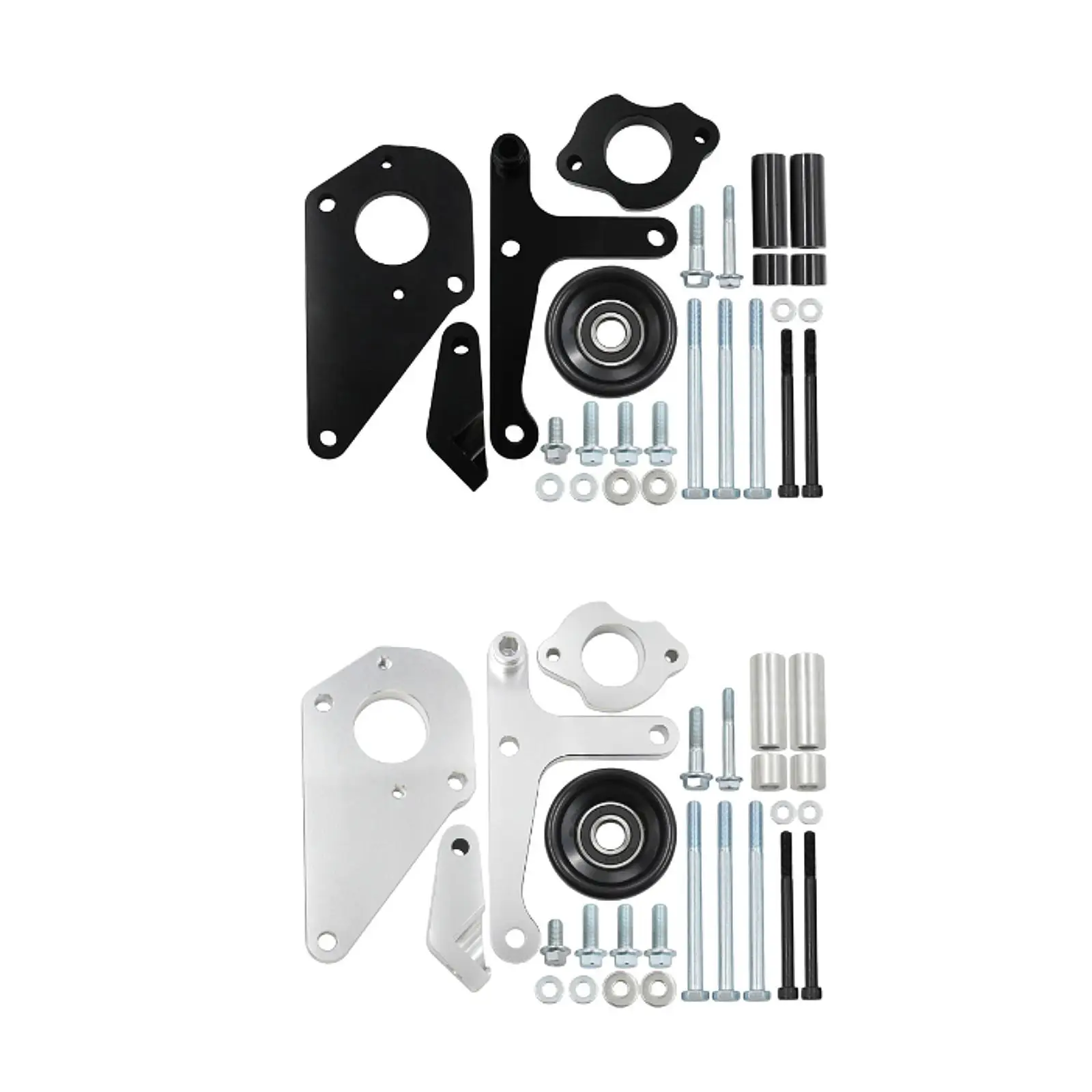 

LS Alternator Power Steering Pump Bracket Low Mount Aluminum Alloy Wear Resistant Easy to Install Sturdy Replace for