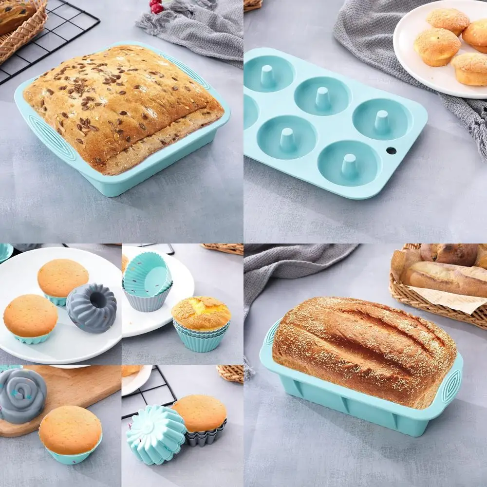 

Набор силиконовых форм для выпечки: 30 предметов с формами для выпечки, листыми, пончиками, кексами, вкладышами для кексов.