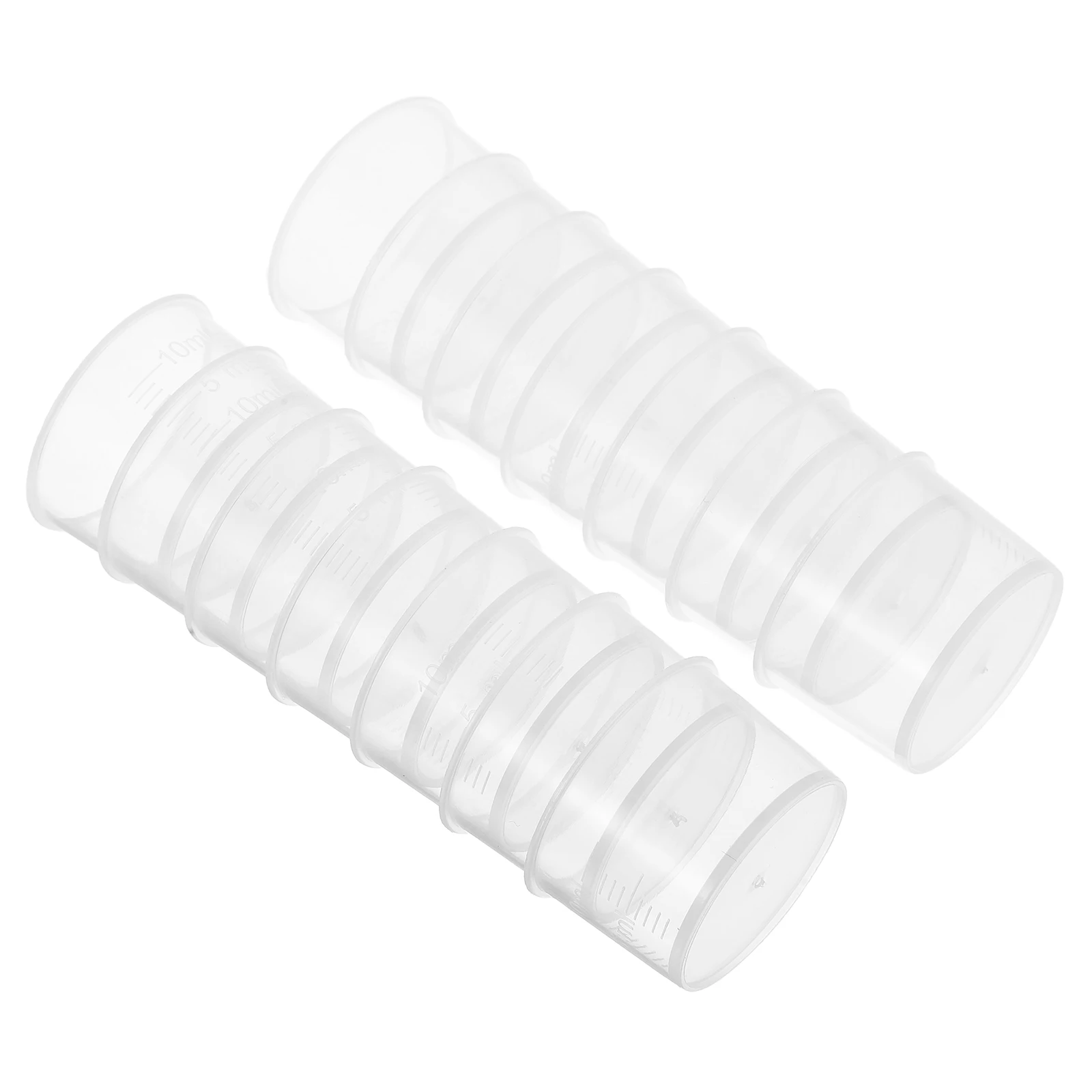 200 قطعة كوب قياس بلاستيكي 10 مللي واضح Bpa الحرة مانعة للتسرب للمطبخ الخبز صلصة الحليب مطعم بار الطرف