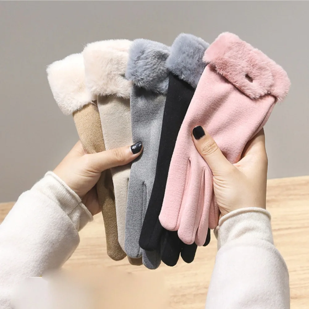 2024 Touchable Screen Winter Gloves Warm Full Finger Driving Mittens Touch Screen Gloves Women Men