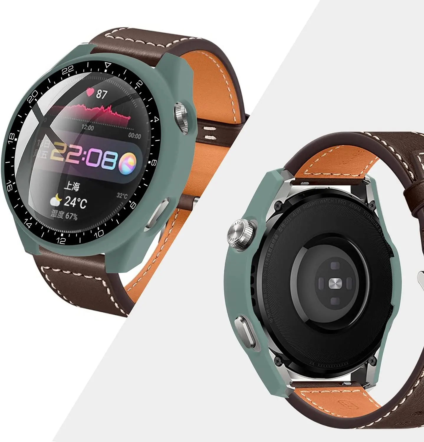 Tempered Glass+Case For Huawei Watch GT 3 Pro 46mm Screen Protector Full Protective Cover PC Shell Film For GT 3 Pro Accessories