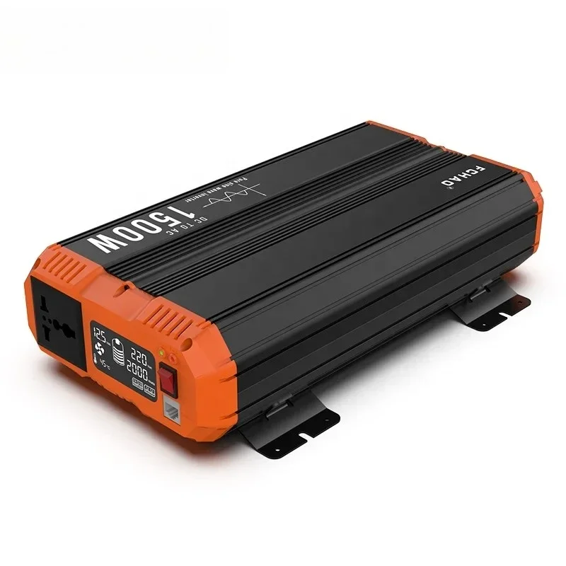 Inversor de Corriente FCHAO de 1500 Vatios, Inversor de CC 12V 24V 48V a CA 220V 230V, Inversor Solar de Onda Sinusoidal Pura para el Hogar