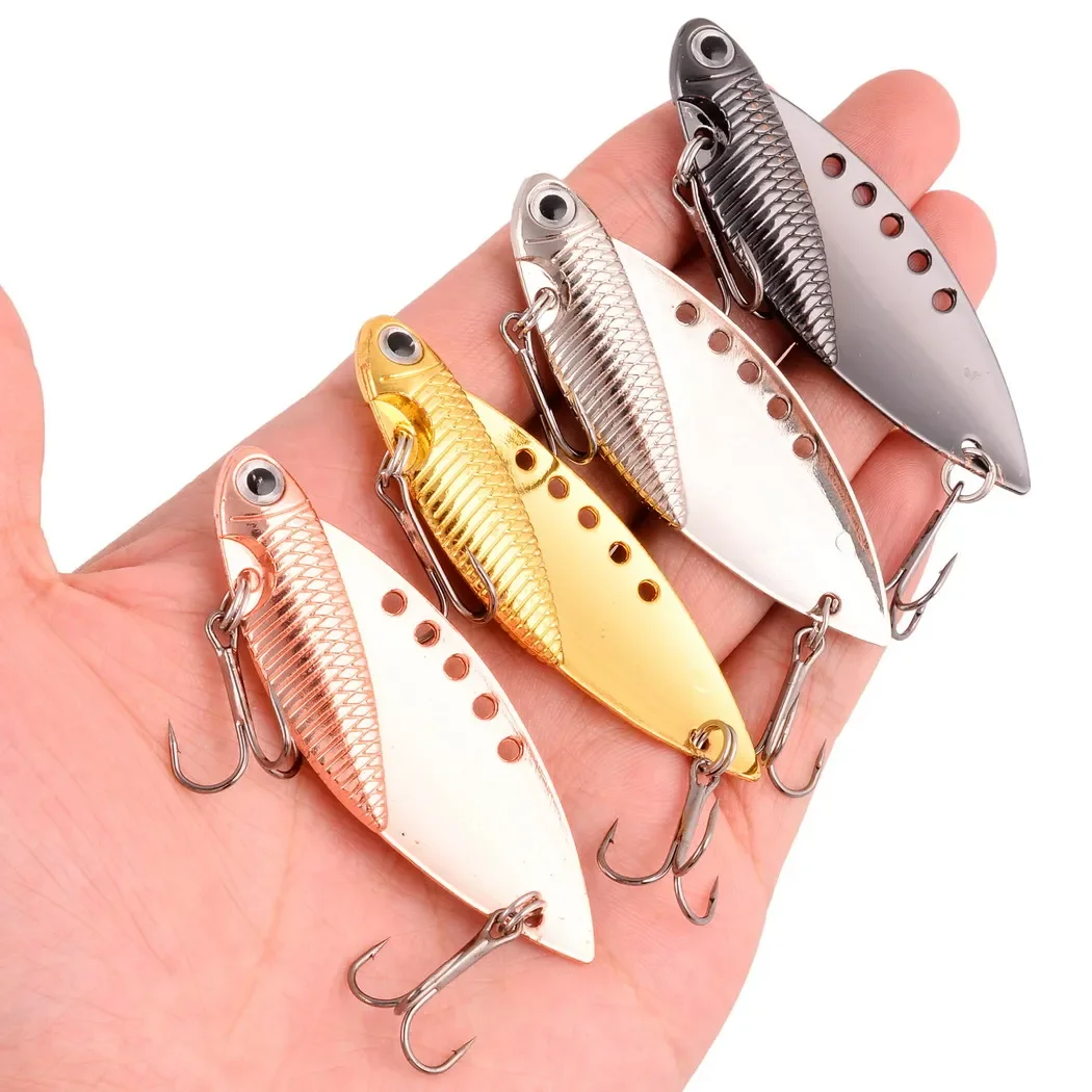 1Pcs Metal VIB Lures 7G 10G 15G 20G Vibration Spoon Lure Fishing Lure Bass VIB Bait Artificial Bait Lure Vib Bait