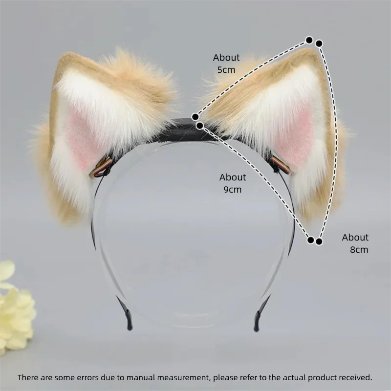 Electric Animal Ear Headbands for Girl Men Cute Plush Cat-ear, Fox Wolf Ear Headwear DIY Cosplay Accessories Anime Merchandise