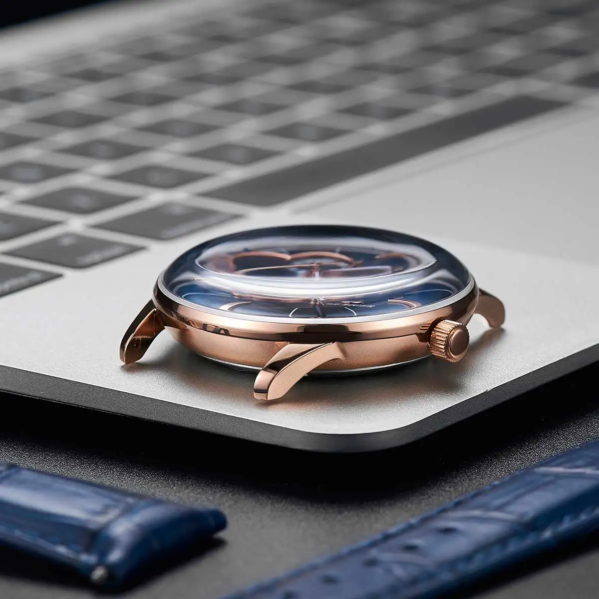 Reloj Automático Reef Tiger para hombre, reloj de pulsera mecánico Vintage de 40mm, resistente al agua hasta 50M, burbuja luminosa, espejo de zafiro, esfera con mecanismo al descubierto