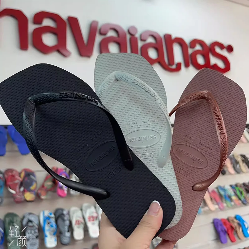 Nuovi Havaianas Brasile Havana Moda Testa quadrata Mare Brillante Clip in pizzo Piede Flip Floors