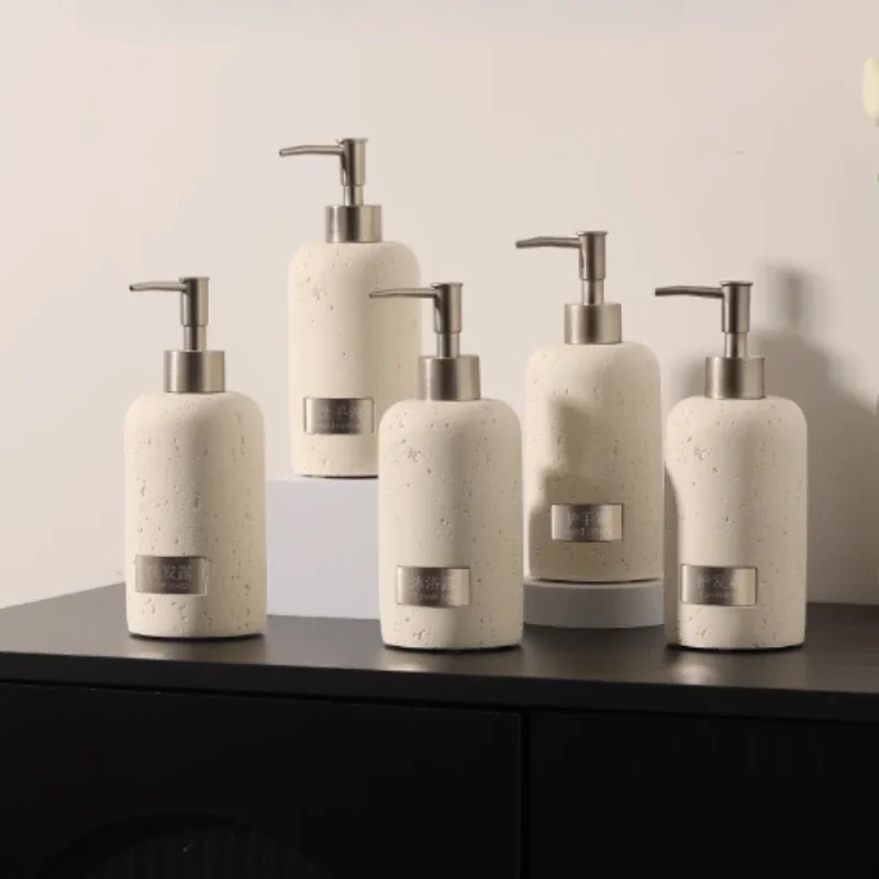 1pc Gravel Lotion Bottle Hotel Liquid Distribution Bottle Shampoo Bottle Bathroom Accessories Liquid Container Storage Tray