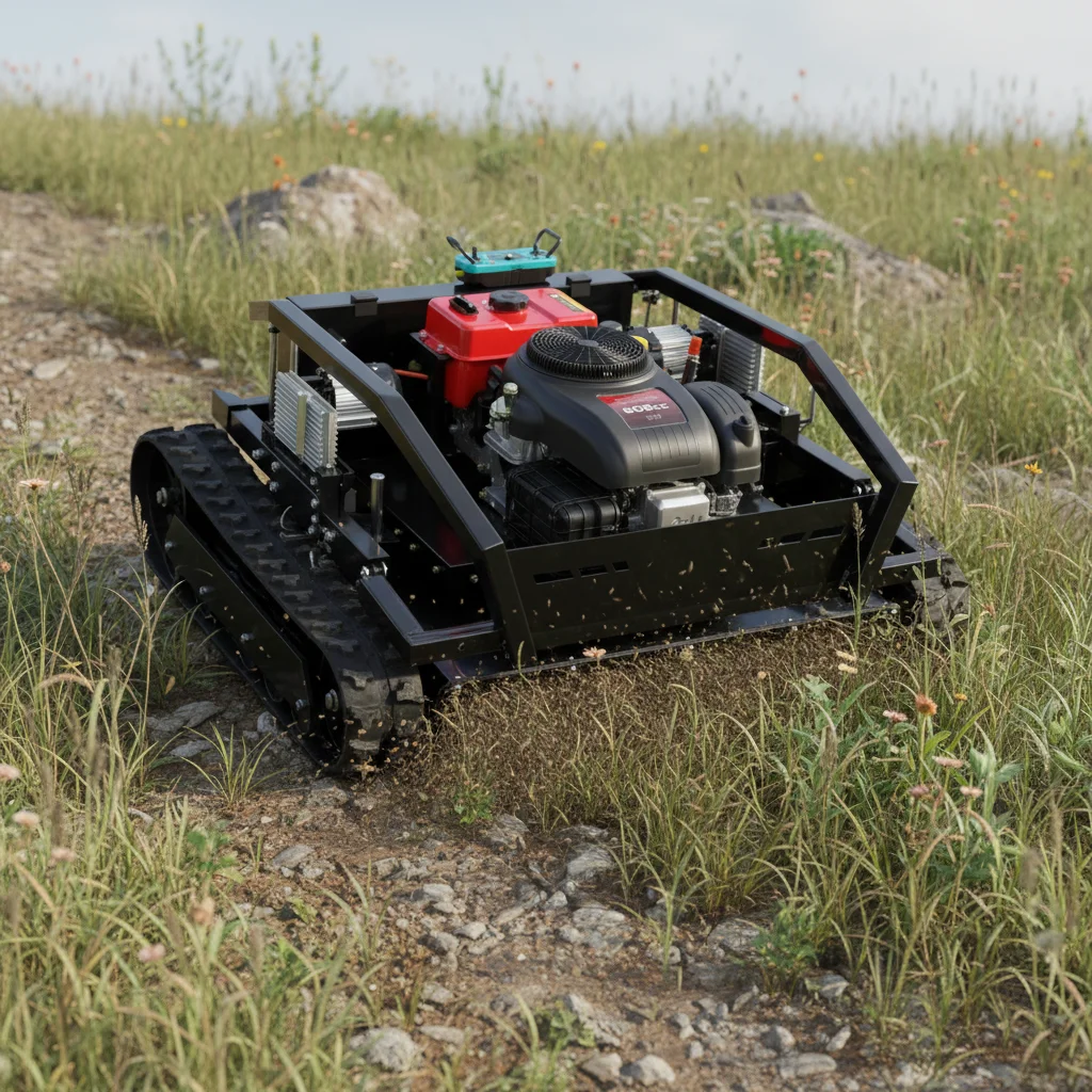 Wireless RC Tracked Lawn Mower Crawler Grass Cutting Machine Heavy Duty All Terrain Mower for Farm Garden