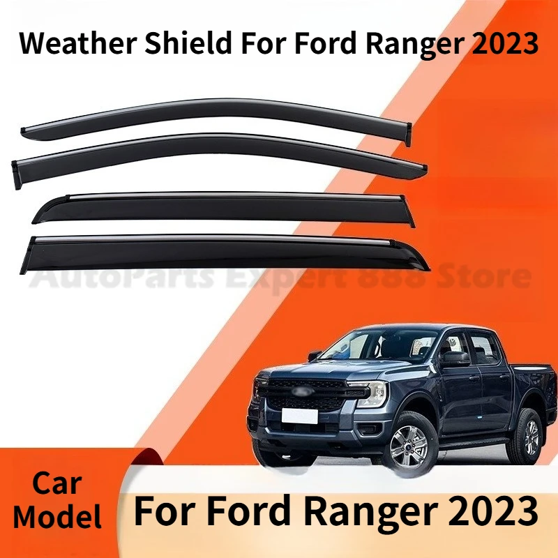 

Дефлекторы окон (ветровики) для Ford Ranger 2023: Защита от дождя и ветра, накладки на окна, козырьки-«реснички»