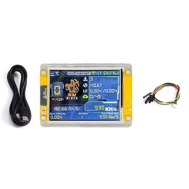 

Exquisite-Nmminer Bitcoin Solo Mining Device 930KH/S Nerdminer Модернизированный Harshrate 2,4-дюймовый интеллектуальный дисплей Crypto Lottery Miner