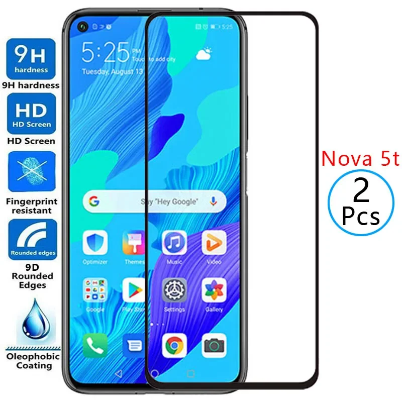 9d protective tempered glass for huawei nova 5t screen protector on nova5t nov 5 t t5 safety film huawey huwei hawei huawi huawe