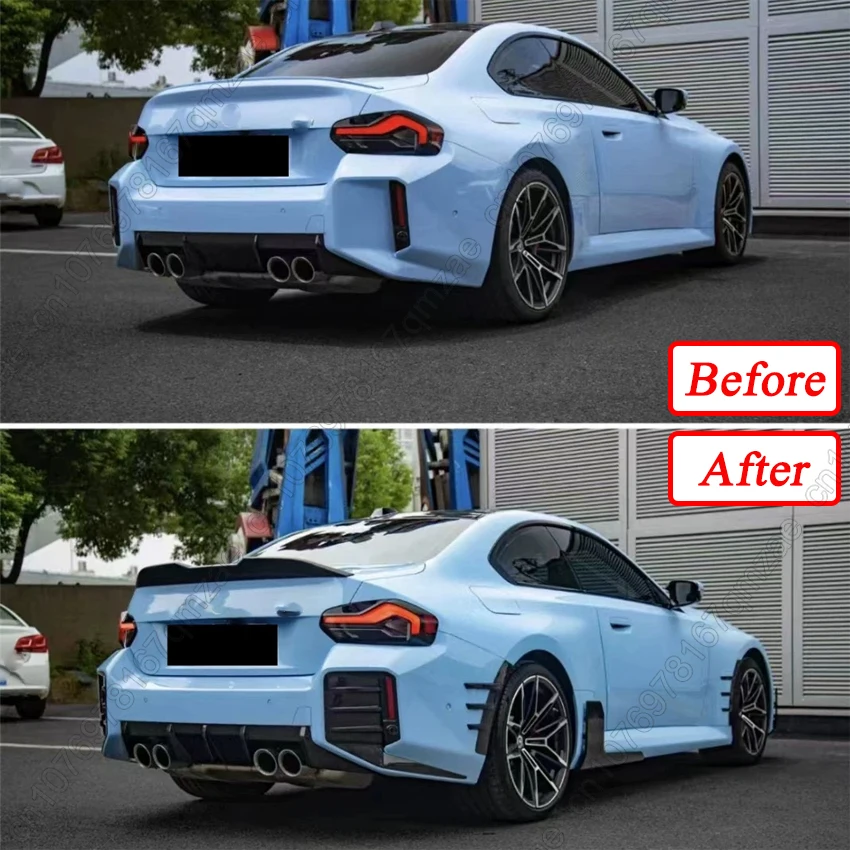 Car Rear Side Bumper MP Style For BMW Double Door M2 G87 2023-2024 ABS Lower Air Vent Cover Tuning Splitter Diffuser Trim