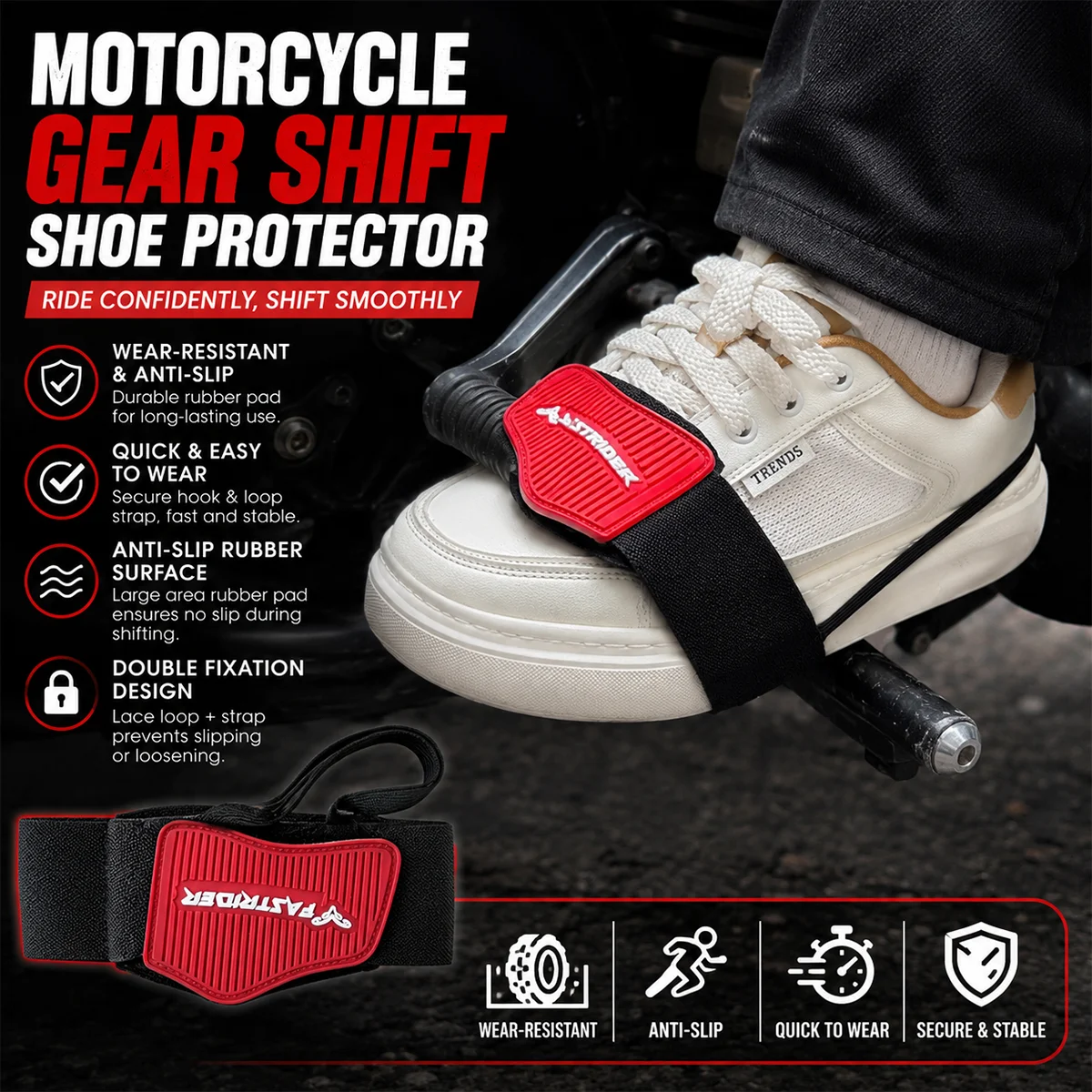 Picture 4: Motorcycle Gear Shifter Shoe Protector Shift Pad Boot Cover Anti-Scratch Riding Accessories Protector Calzado Moto Universal
