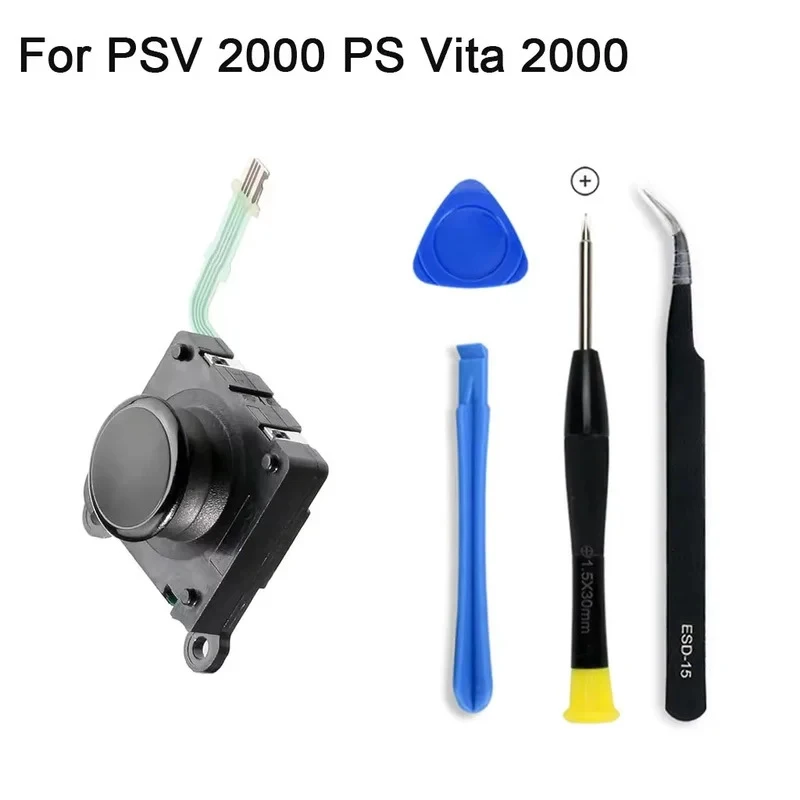 PS Vita 2000 Konsolen-Reparatur-Zubehörset enthält 3D-Analog-Thumbstick und Joystick-Tasten-Ersatzteile für Spiele.